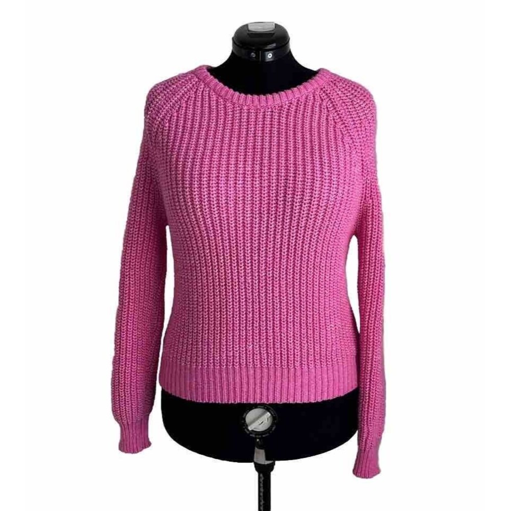 Forever 21 Hot Pink Chunky Ribbed Knit Pullover Sweater Size Small